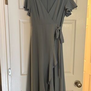 Altar D’ State slate blue wrap dress